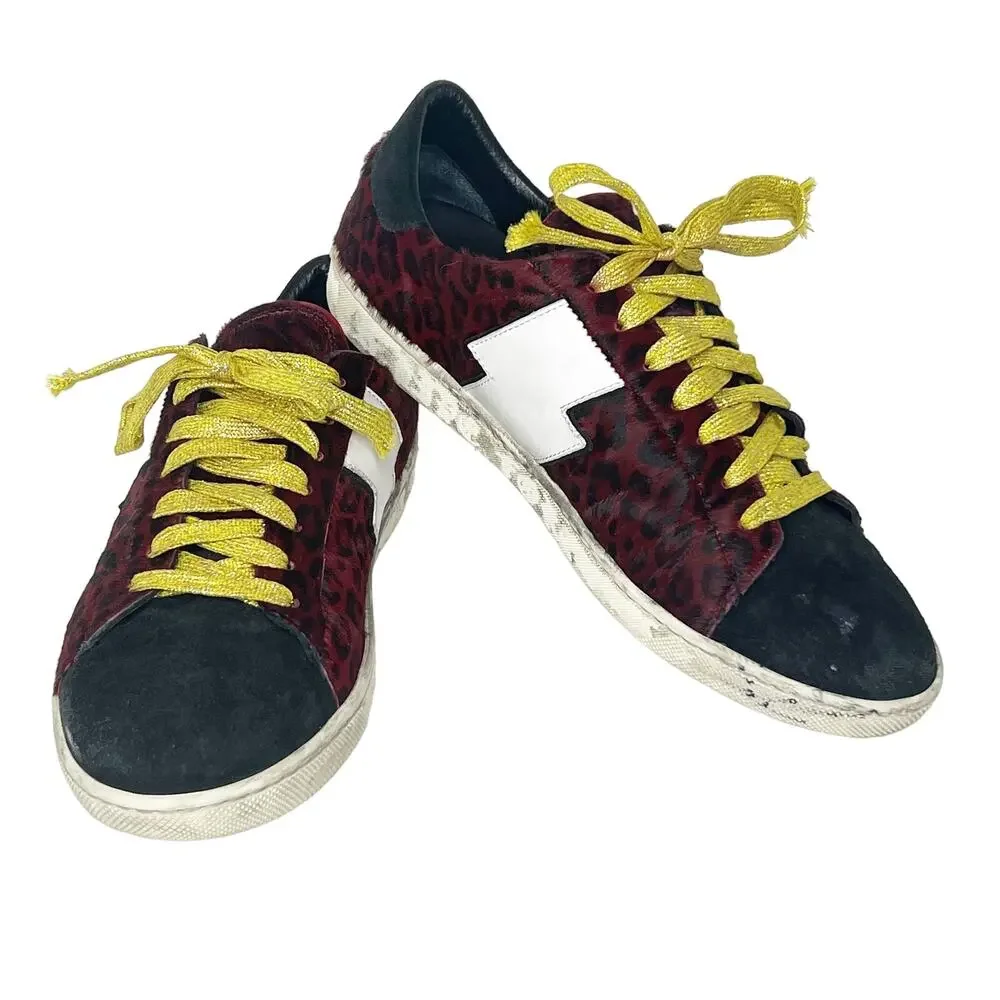 AMIRI Live Forever Leopard Viper Sneakers Red Black White Mens Size EU 44 US 11